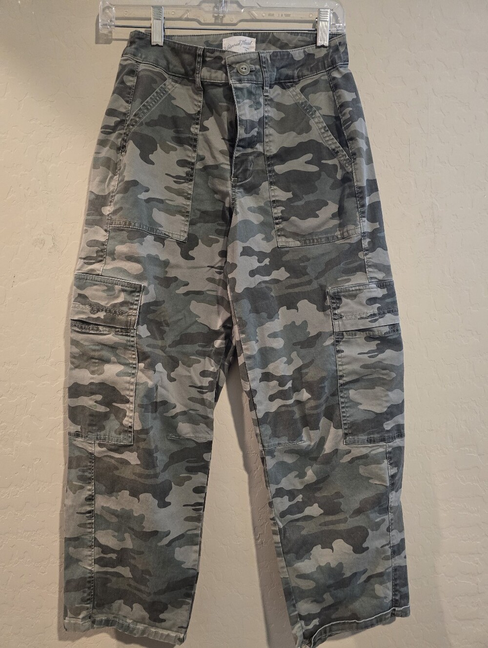 Camo Cargo Utility Pants - Green Gray Camouflage